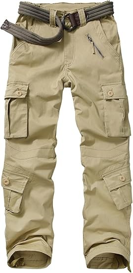 Womens Cargo Army Combat Work Pants with 8 Pockets Casual Cotton Ripstop Construction Pants