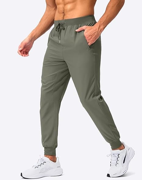 Mens Joggers with Zipper Pockets Lightweight Sweatpants Workout Athletic Pants for Gym Running Golf