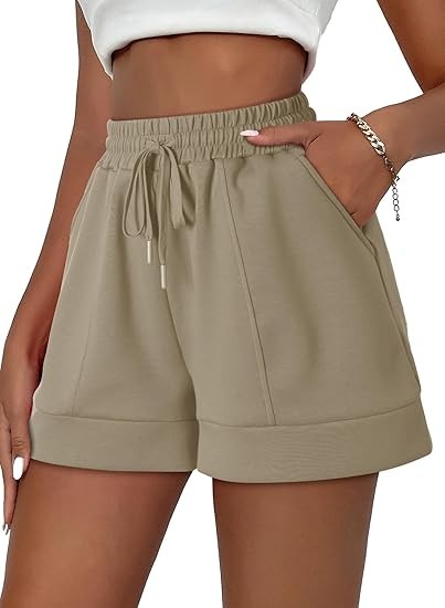 Women's Air Layer Casual Comfy Moisture Wicking Drawstring Shorts with Pockets