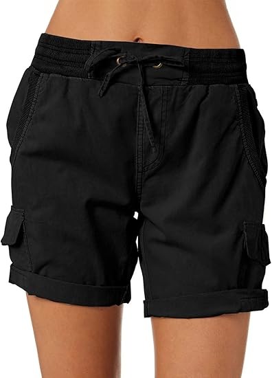 Womens Relaxed Fit High Waist Casual 4 Pocketed 2025 Hiking Outdoor Summer Shorts S-XL