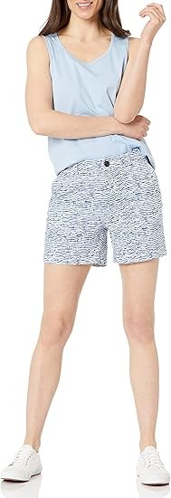 Women's Mid-Rise Slim-Fit 5 Inch Inseam Khaki Short (Available in Straight and Curvy Fits)