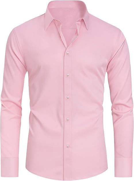 Slim Fit Mens Dress Shirts for Men Button Down Long Sleeve Dress Shirts Wrinkle Free Formal Stain Proof