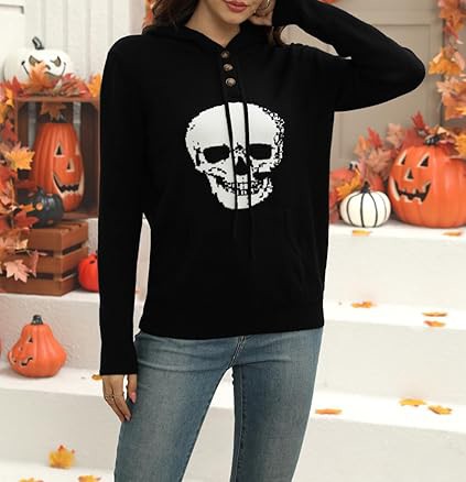 Fall Womens Oversized Hoodies Knit V Neck Sweaters Fashion Casual Pullover Tops