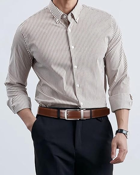 Mens Belt Leather Ratchet 1 3/8'' Belt For Men Gift Dress and Casual with Adjustable Buckle, Trim to Fit