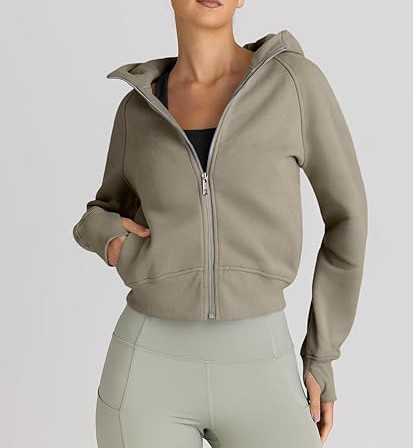 Womens Zip Up Hoodies Jackets Cropped Sweatshirts Fleece Fall Outfits Casual Comfy Y2k Tops Winter Clothes 2028