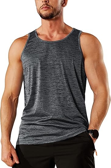 Men's Tank Tops Quick Dry Sleeveless Workout Muscle Shirt Athletic Bodybuilding Gym Performance Tee Shirts