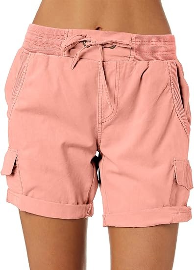 Womens Relaxed Fit High Waist Casual 4 Pocketed 2025 Hiking Outdoor Summer Shorts S-XL