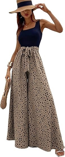 Women's Jumpsuits Dressy Casual Summer Loose Wide Leg Tank Top Jumpsuit with Belt