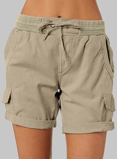 Womens Relaxed Fit High Waist Casual 4 Pocketed 2025 Hiking Outdoor Summer Shorts S-XL