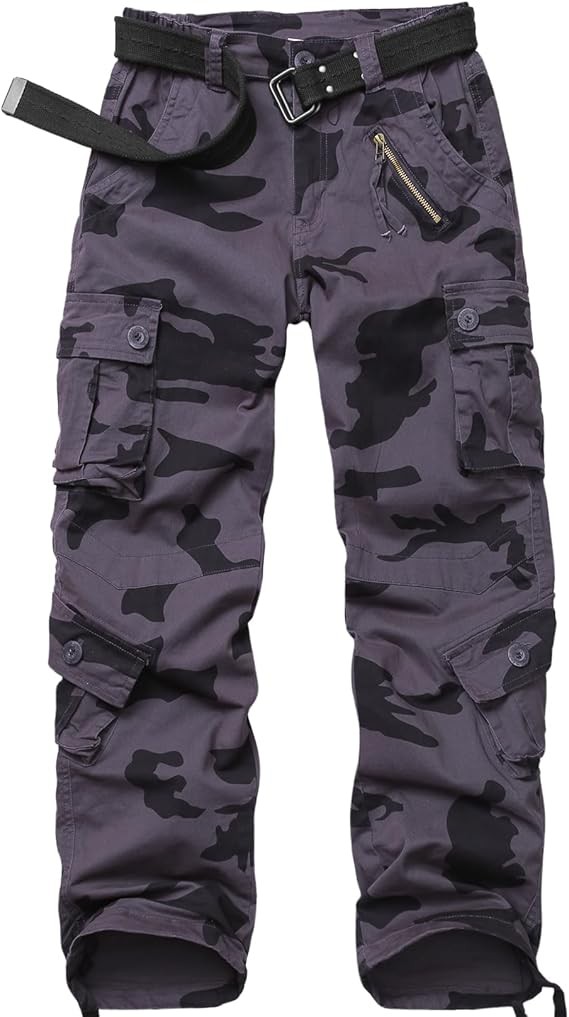 Womens Cargo Army Combat Work Pants with 8 Pockets Casual Cotton Ripstop Construction Pants