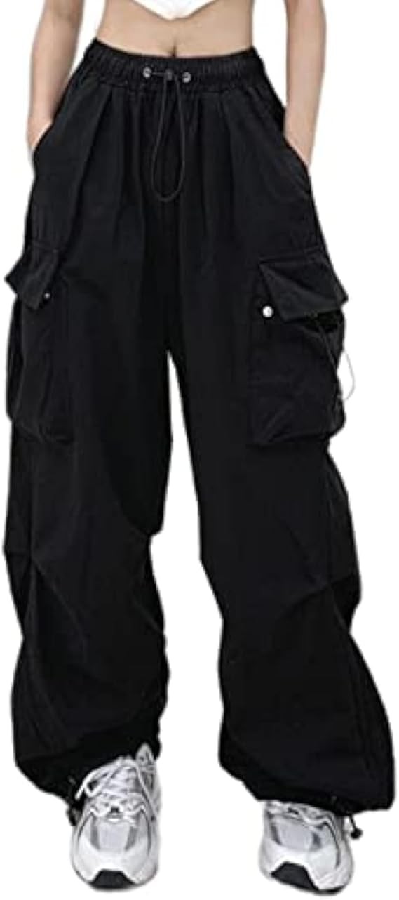 Women Cargo Pants Baggy Y2K Clothing Multi Pockets High Waist Loose Straight Leg Pants Vintage Grunge Aesthetic Clothes