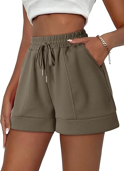 Women's Air Layer Casual Comfy Moisture Wicking Drawstring Shorts with Pockets