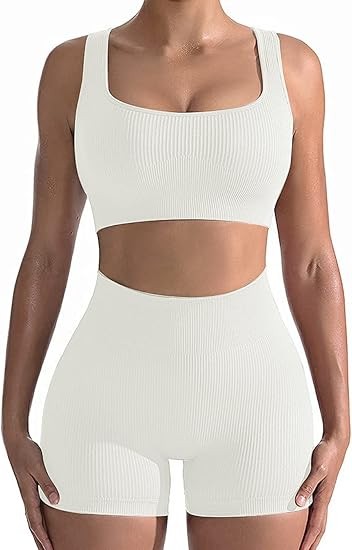 Workout Sets for Women 2 Piece Seamless Sexy One Shoulder Sport Bra High Waist Shorts GMY Yoga Two Piece Outfits