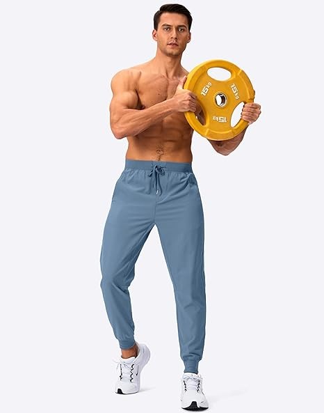 Mens Joggers with Zipper Pockets Lightweight Sweatpants Workout Athletic Pants for Gym Running Golf