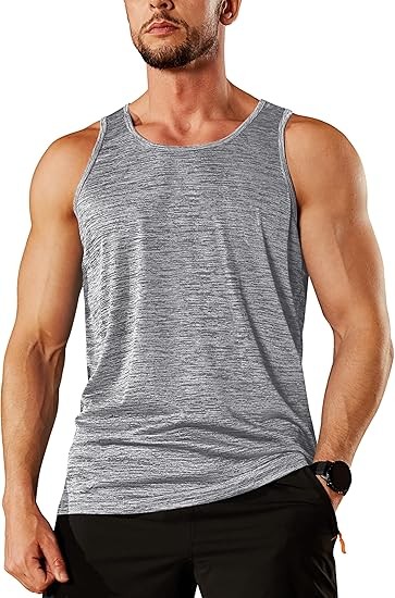 Men's Tank Tops Quick Dry Sleeveless Workout Muscle Shirt Athletic Bodybuilding Gym Performance Tee Shirts