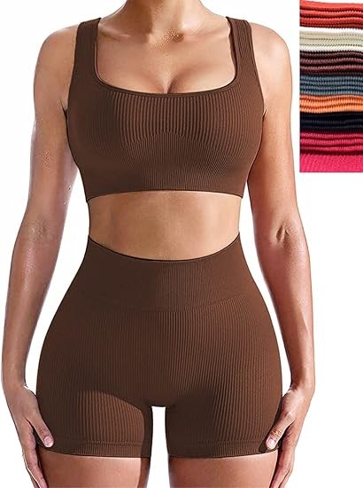 Workout Sets for Women 2 Piece Seamless Sexy One Shoulder Sport Bra High Waist Shorts GMY Yoga Two Piece Outfits