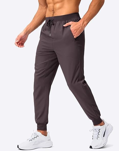 Mens Joggers with Zipper Pockets Lightweight Sweatpants Workout Athletic Pants for Gym Running Golf