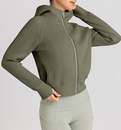 Womens Zip Up Hoodies Jackets Cropped Sweatshirts Fleece Fall Outfits Casual Comfy Y2k Tops Winter Clothes 2025