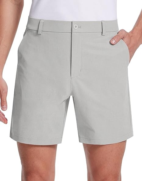 Mens Golf Shorts 7 Inch Inseam Flat Front Hybrid Stretch Dress Casual Work Shorts with 5 Pockets Lightweight Quick Dry