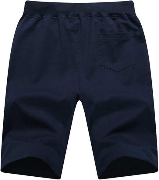 Mens Shorts Casual Drawstring Zipper Pockets Elastic Waist