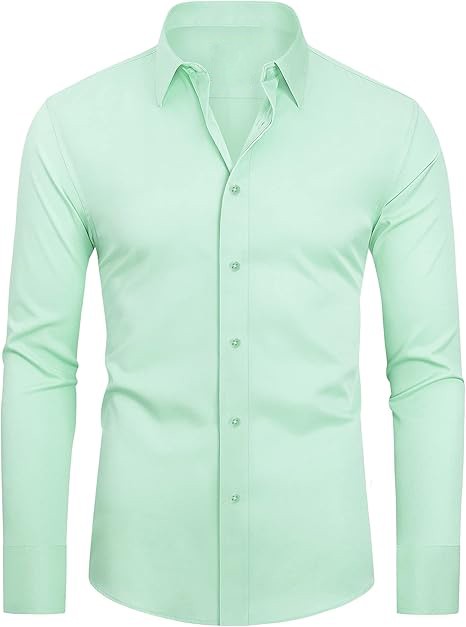 Slim Fit Mens Dress Shirts for Men Button Down Long Sleeve Dress Shirts Wrinkle Free Formal Stain Proof