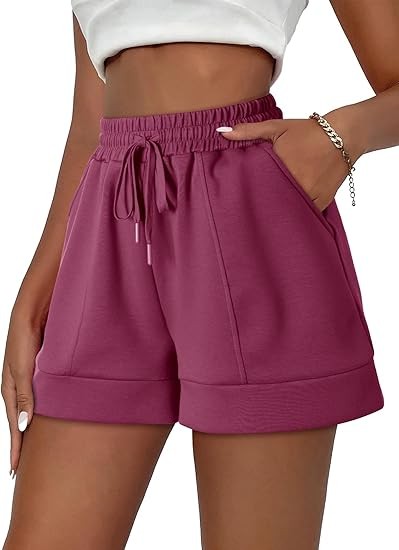 Women's Air Layer Casual Comfy Moisture Wicking Drawstring Shorts with Pockets